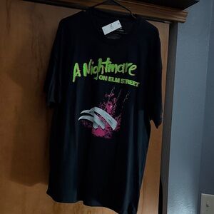 A Nightmare on Elm Street Graphic Tee - Black with Neon Green & Pink
